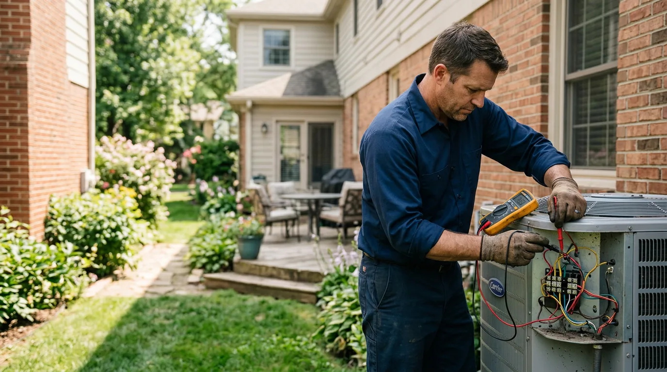 HVAC technician working near Burns, WY